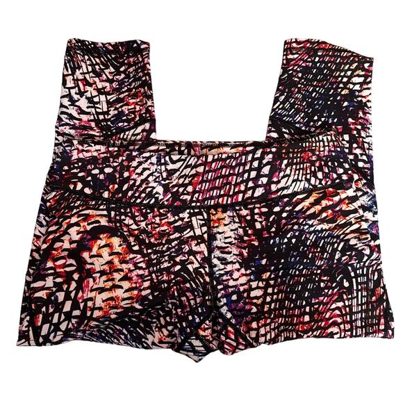 Zella Large Multicolored Abstract Capri Leggings with Front Waist Pocket - Picture 1 of 4